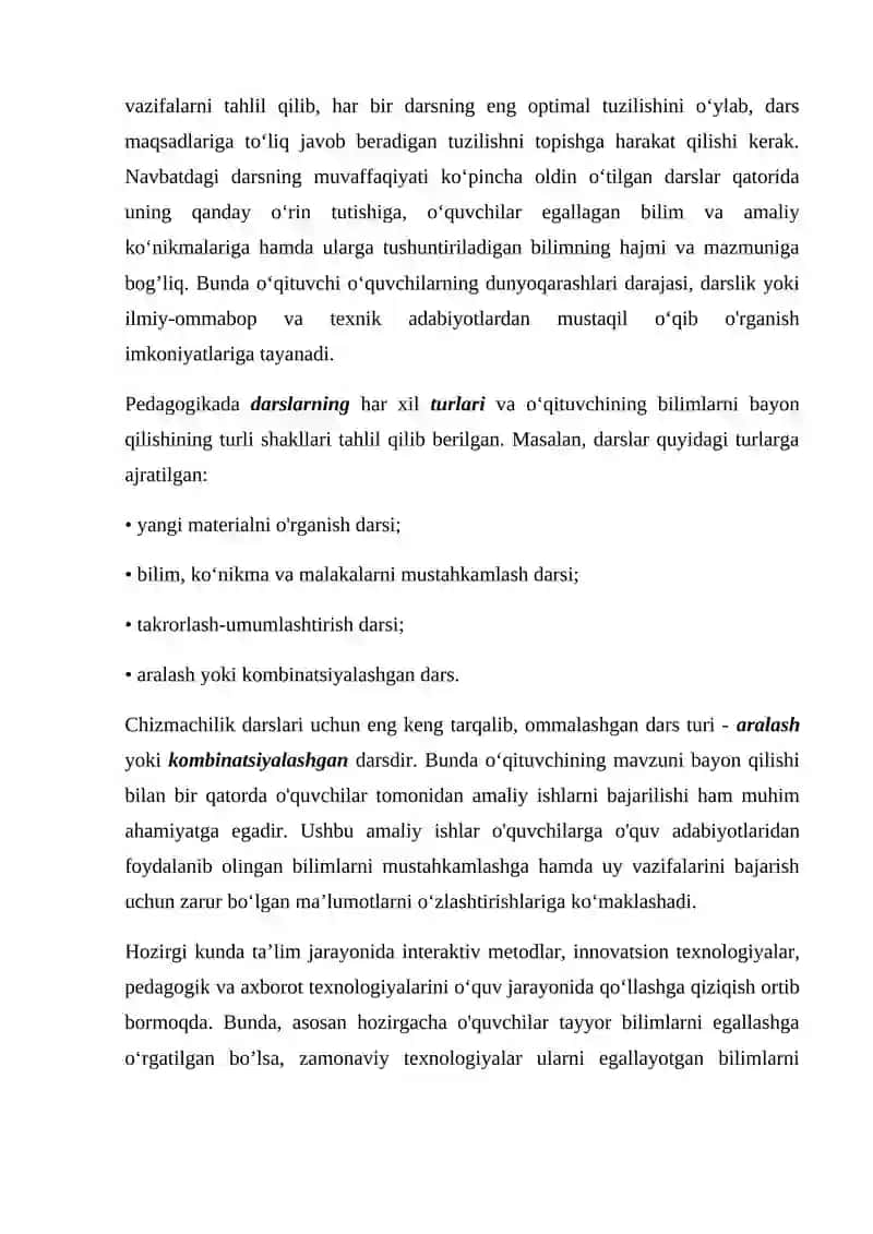 8) SINFDA CHIZMACHILIKDAN TANISHTIRISH DARSINI TASHKIL ETISH 4