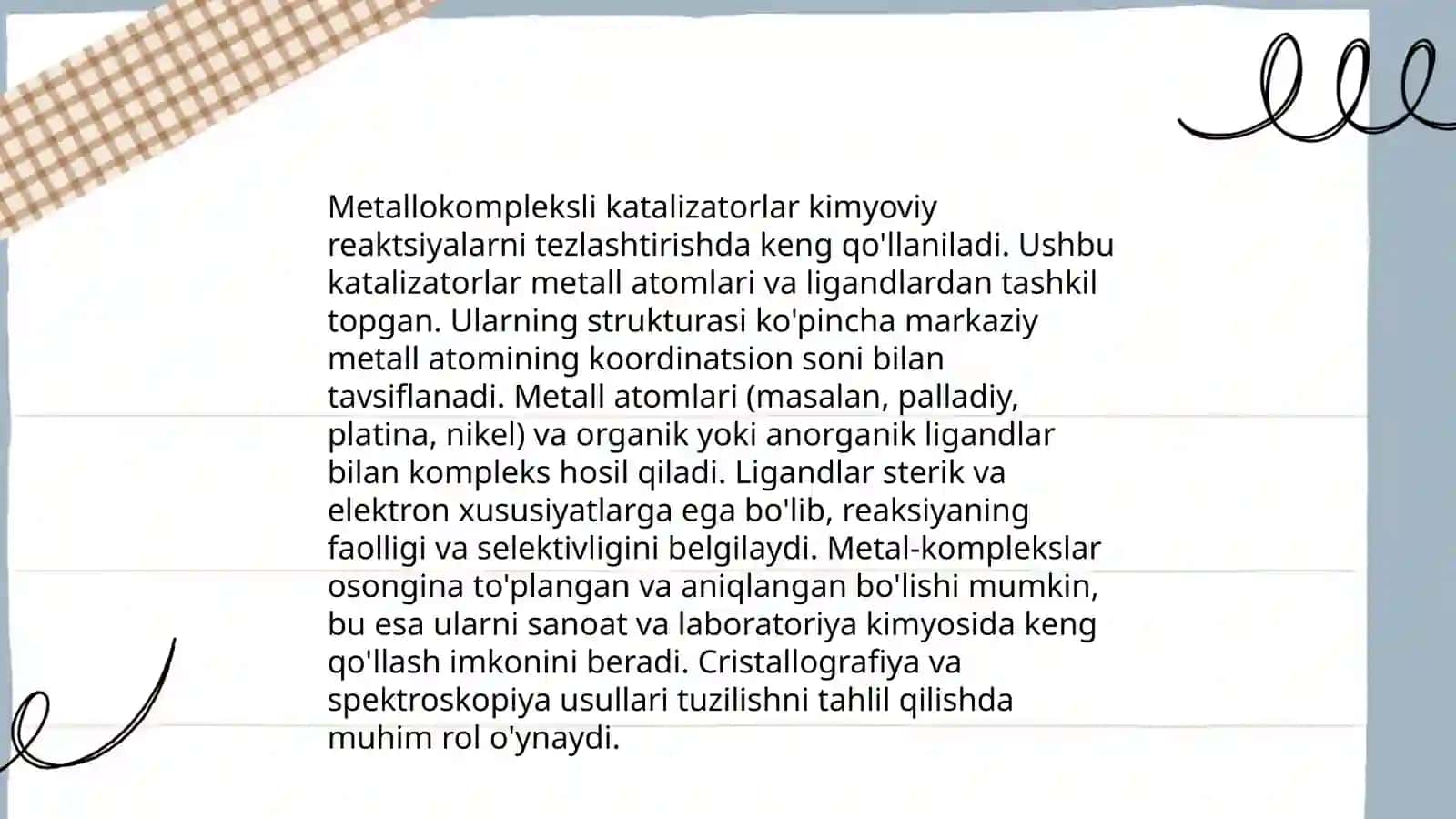 Metallokompleksli kataliz 4