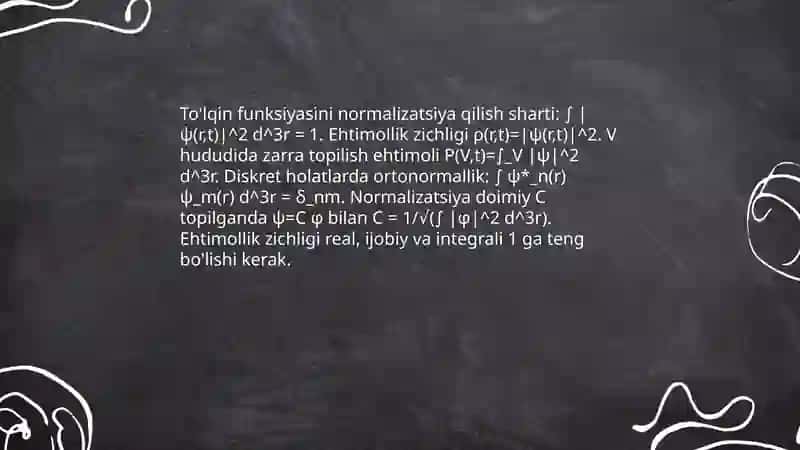 To'lqin funktsiyasi statistik talqini 4