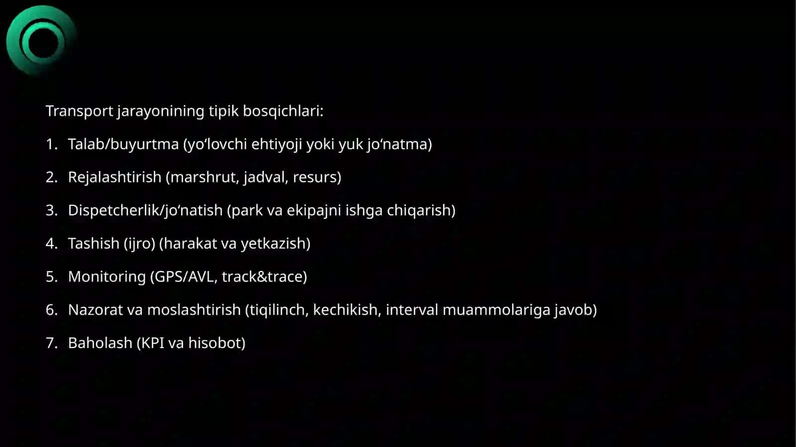 Transport jarayonlarini optimal boshqarish 4