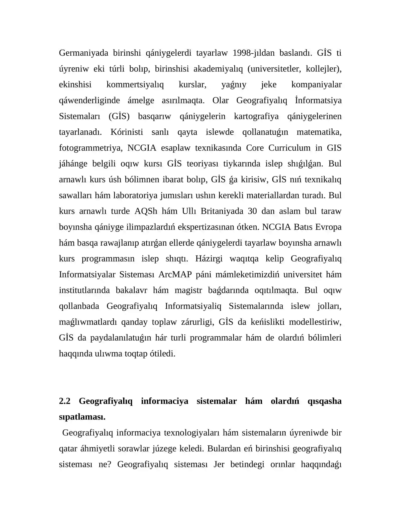 ArcMAP interfeysi ha'mde karta dokumentleri menen islewde birinshi basqıshlari 4