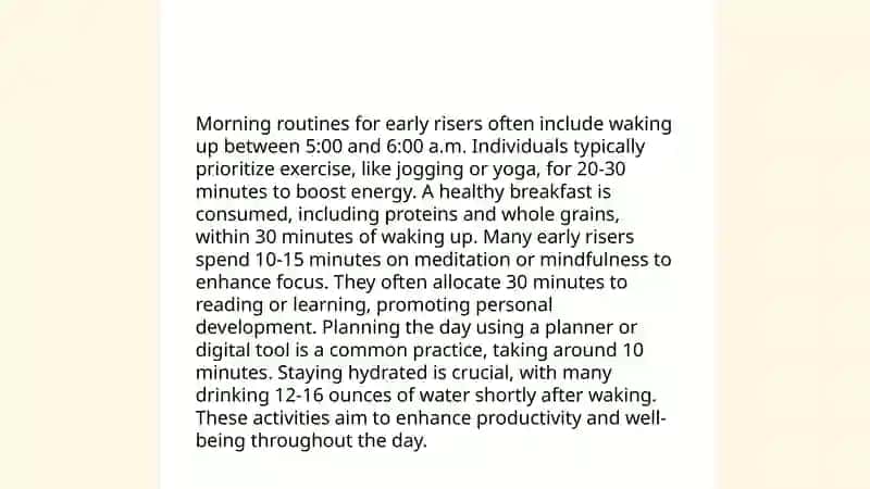 Early riser 4