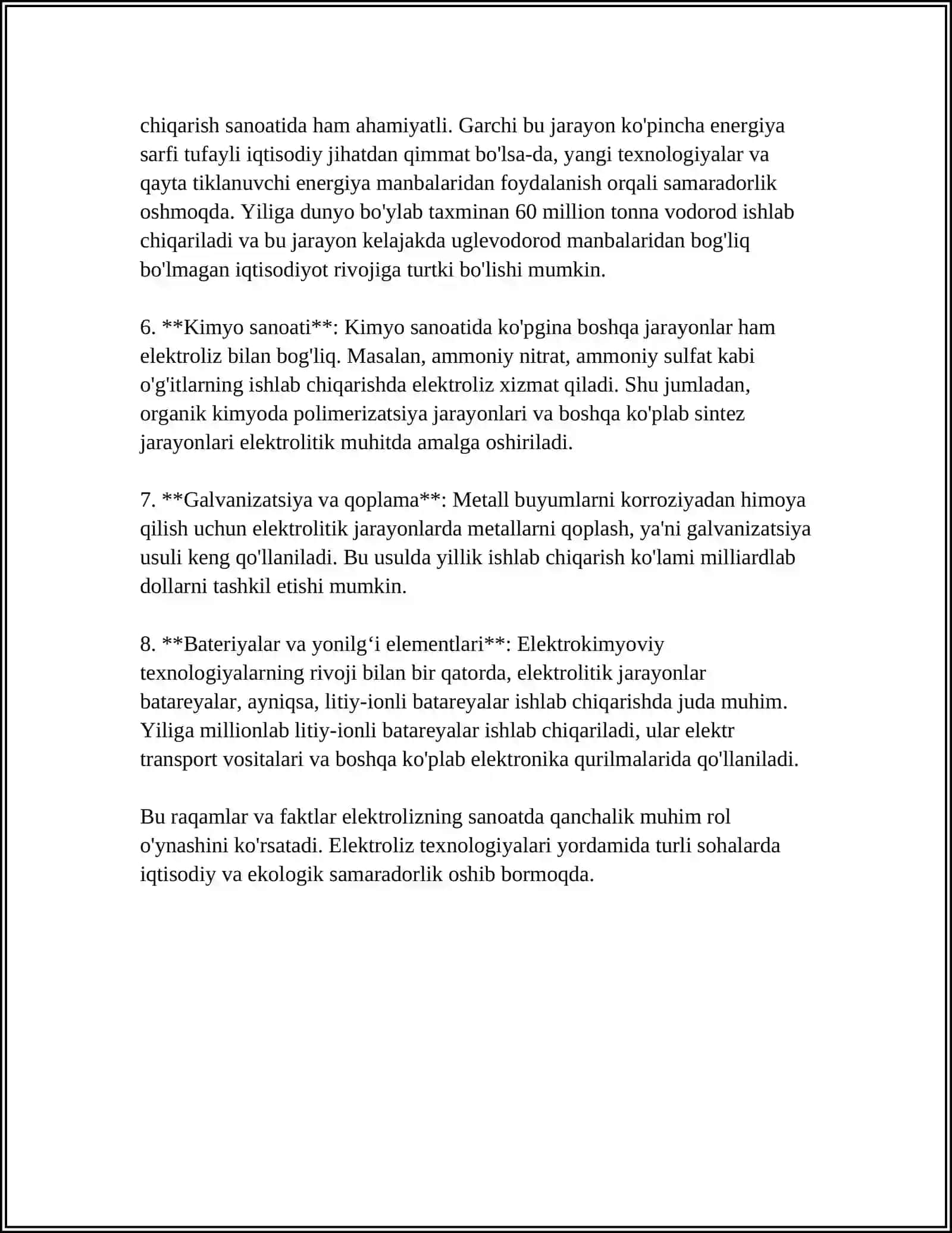 SANOATDA ELEKTOLIZ JARAYONINING QOLLANSHI 4