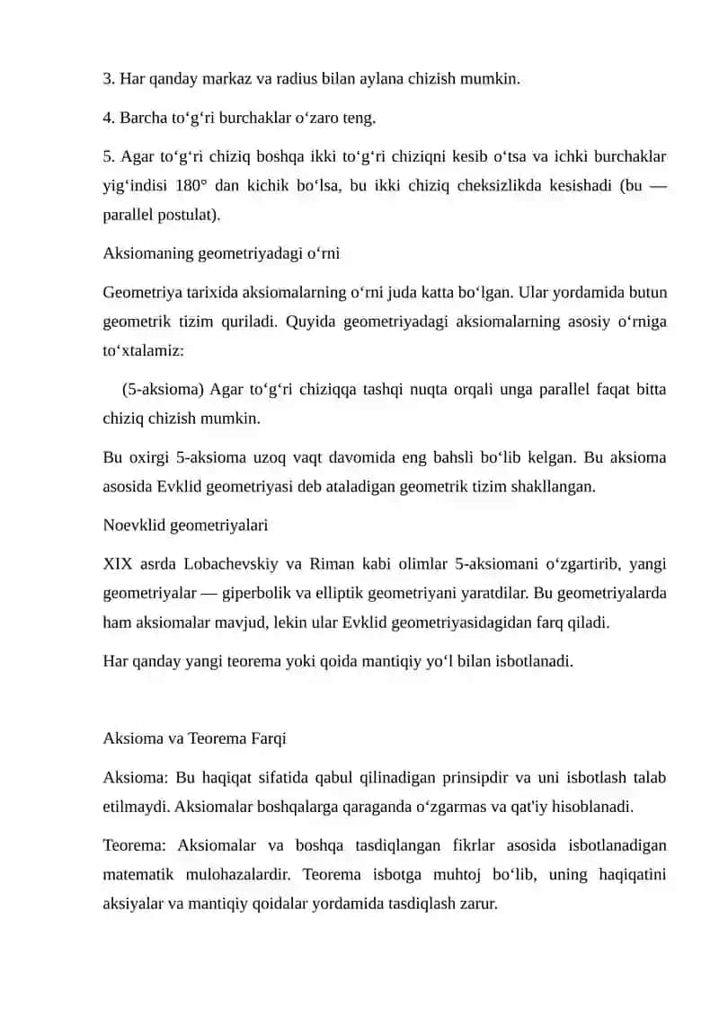 GILBERT AKSIOMALAR SISTEMASI 4