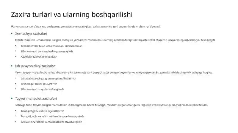 Zaxiralarni boshqarish 4
