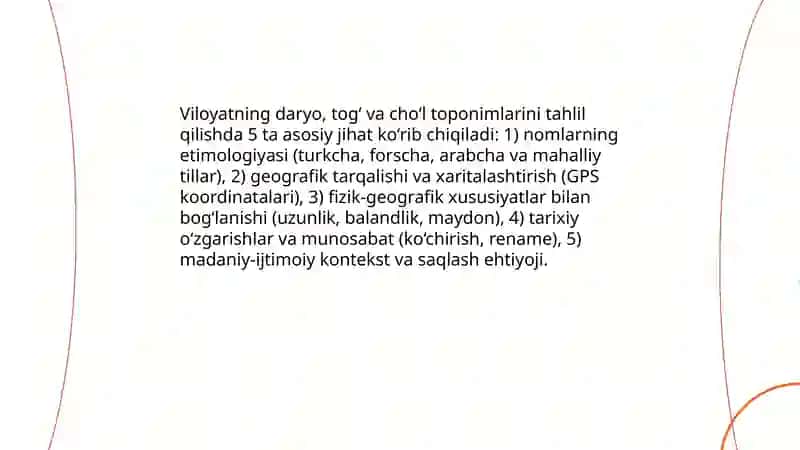 Har bir viloyat toponimlarini mustaqil o'rganish 4