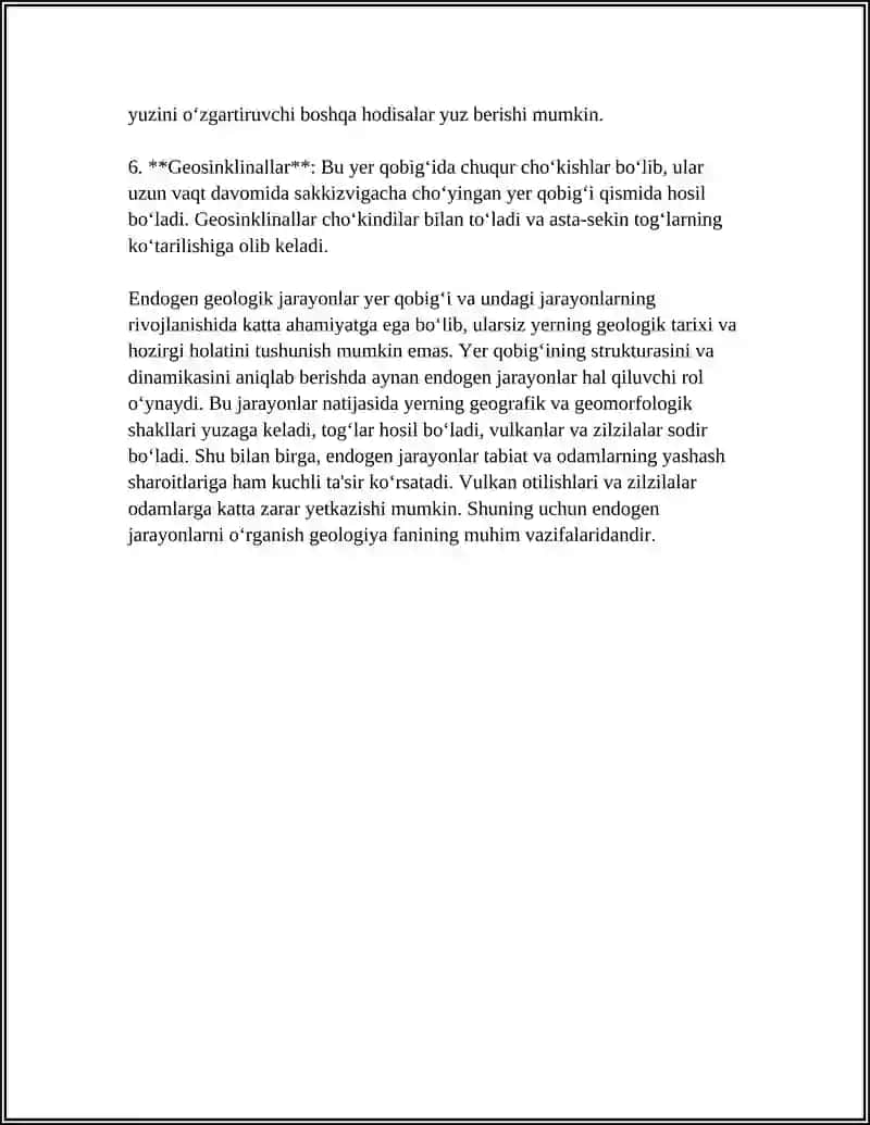 GEOLOGIK JARAYONLAR VA ULARNING TURLARI 4