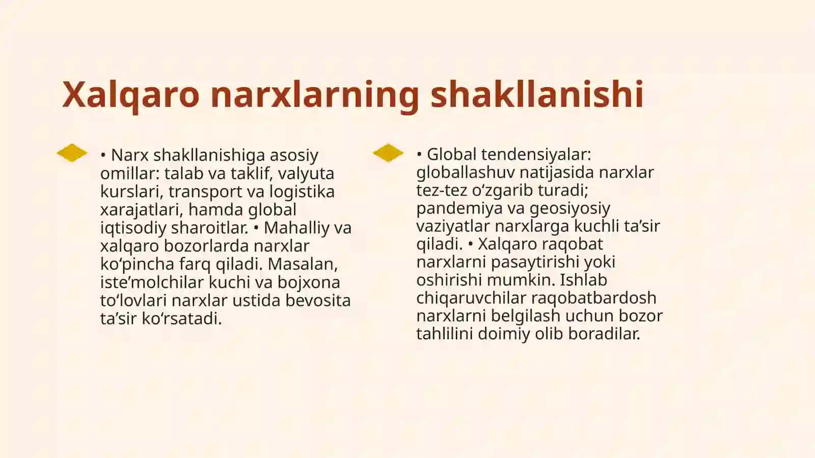 Xalqaro bozorlarda narx belgilash 4