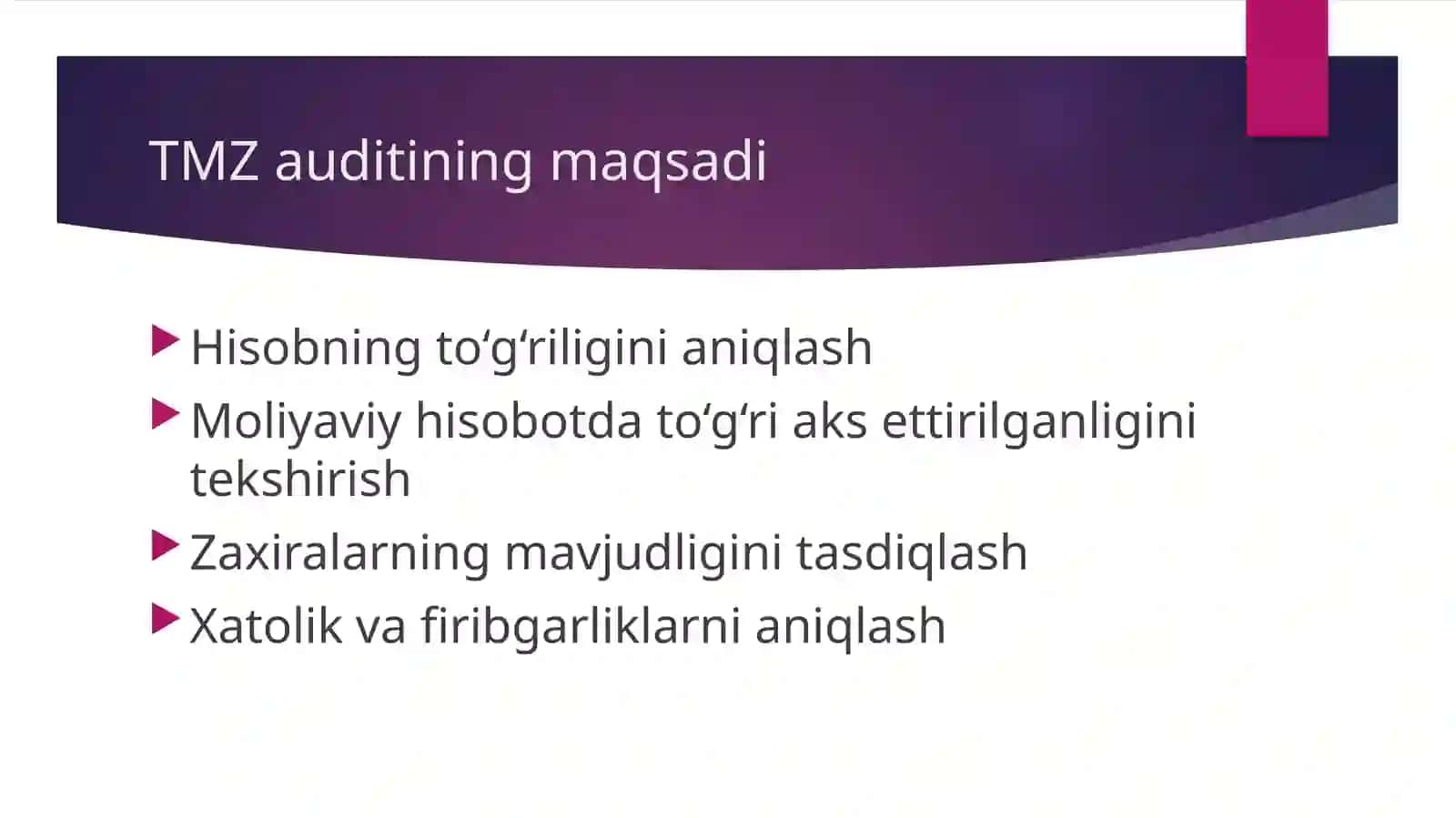 Tovar moddiy zaxiralari auditi 4
