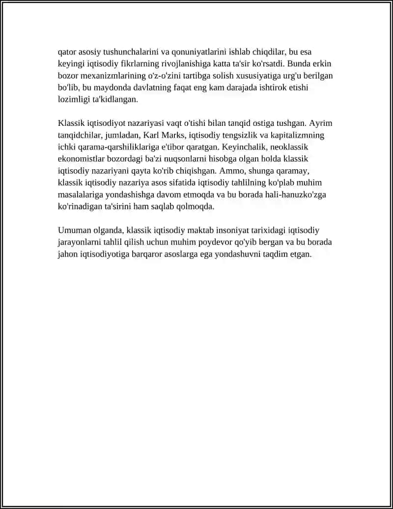KLASSIK IQTISODIY MAKTAB TA’LIMOTI 4