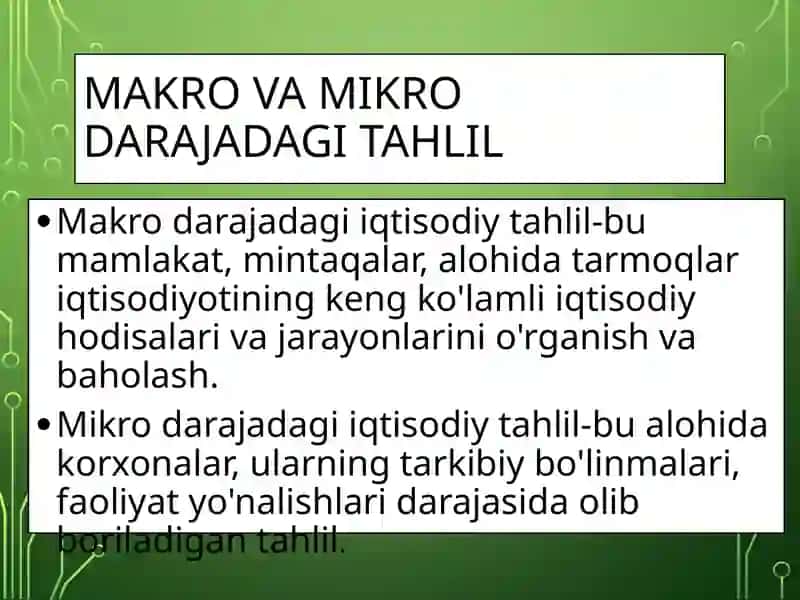 MIKRO VA MAKRO DARAJA TAXLILI 4