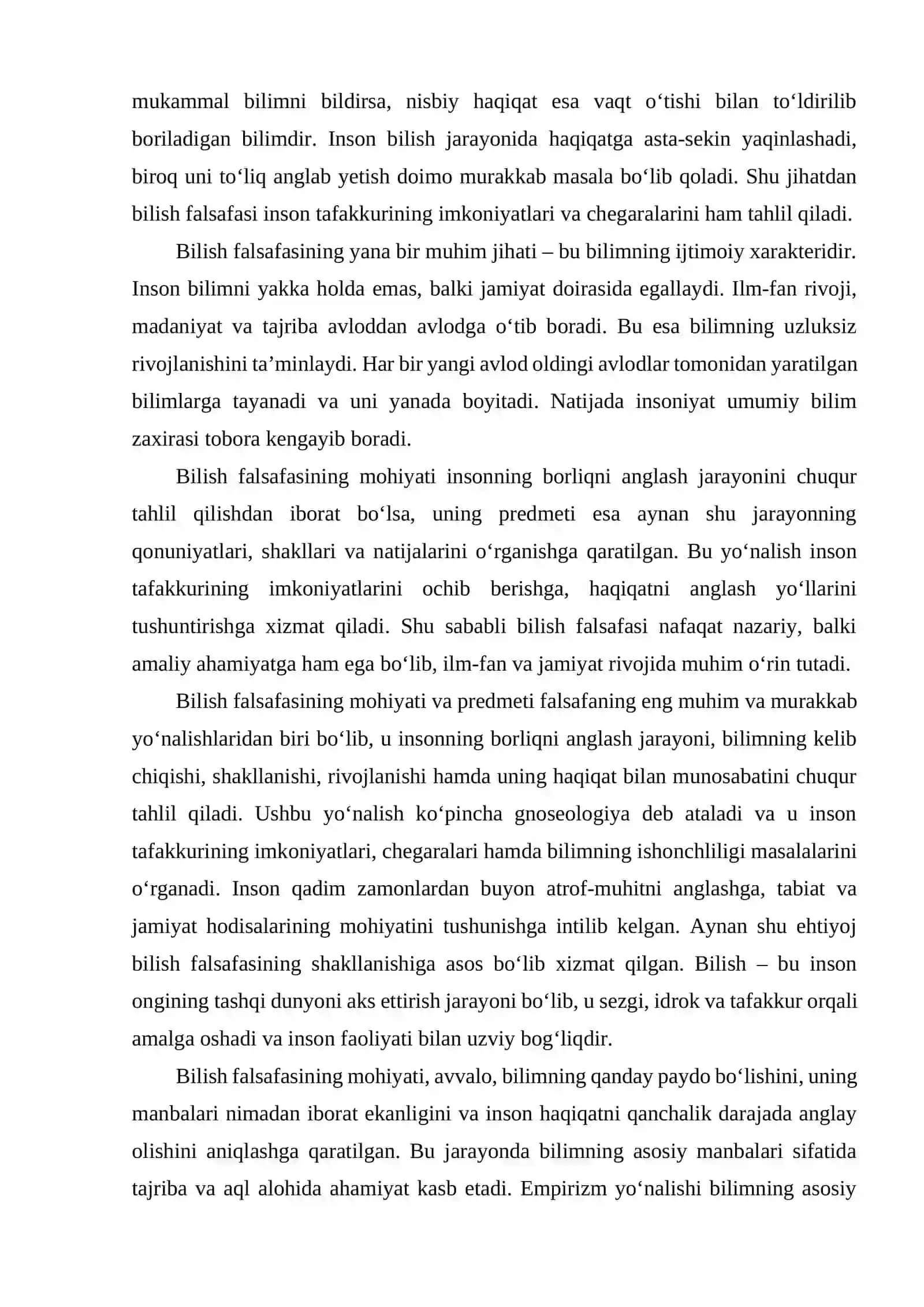 Bilish falsafasi 4