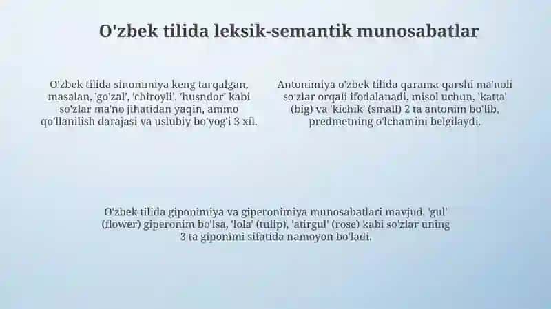 Tabiatning leksik tizimi 4