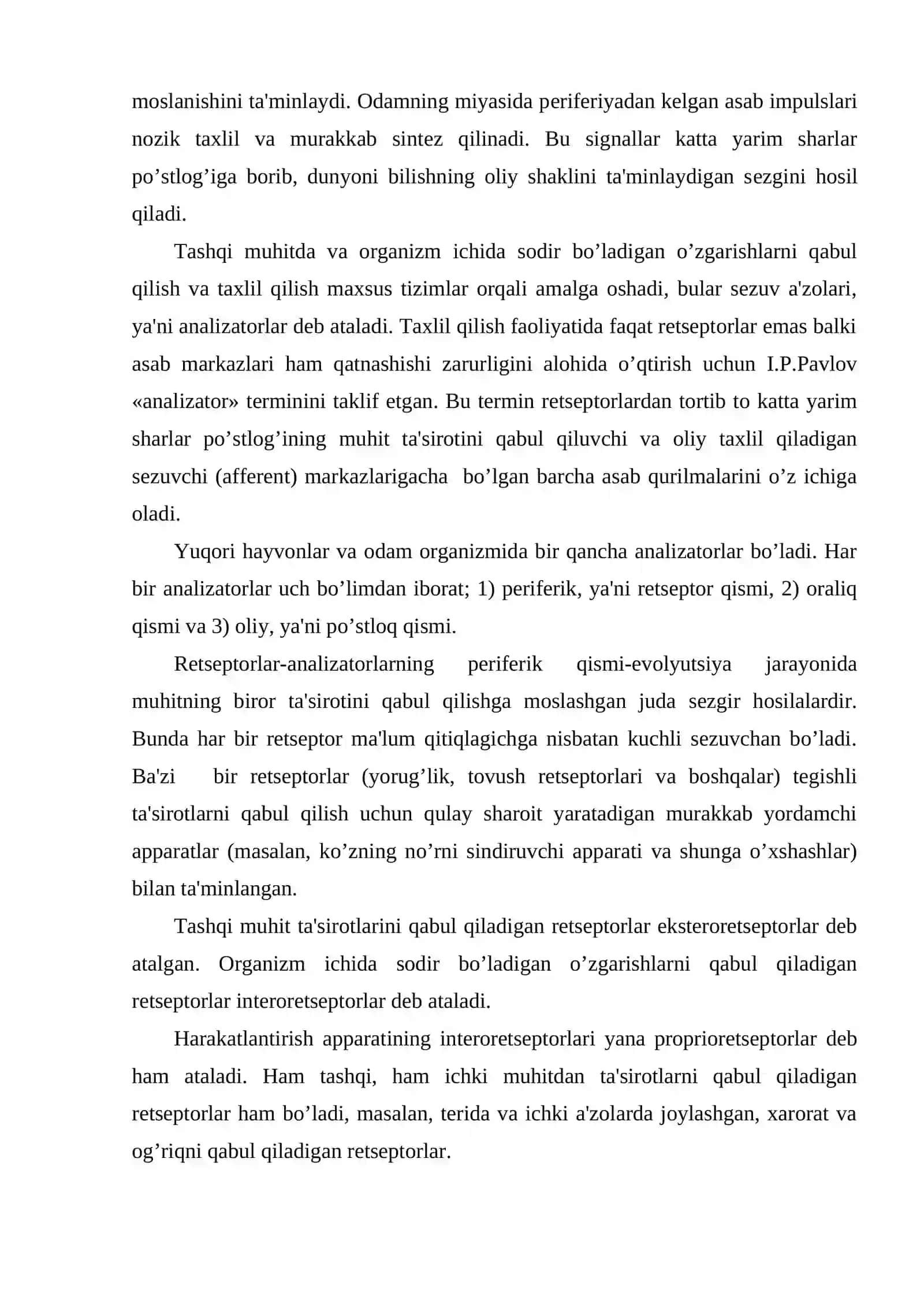 Sensor tizim fiziologiyasi 4
