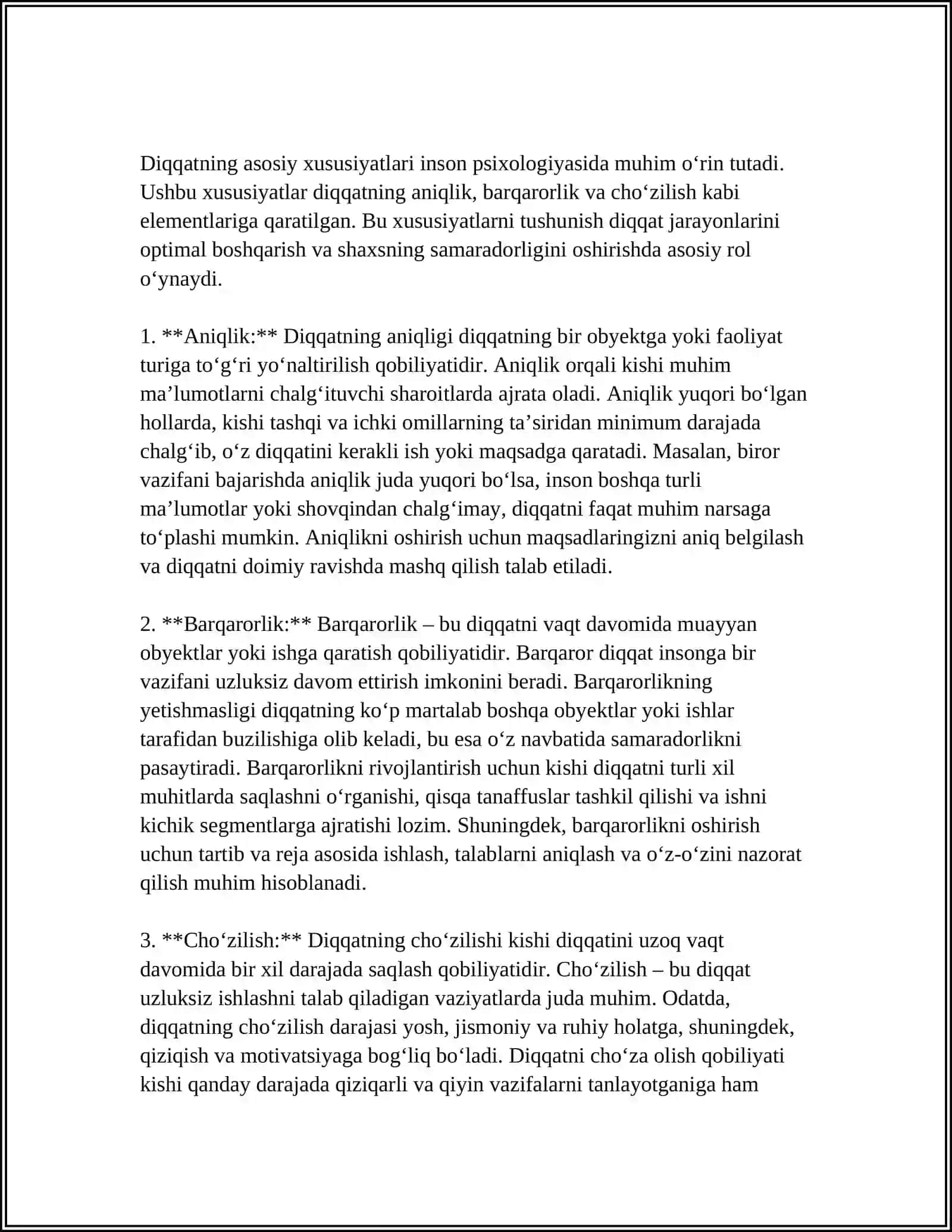 DIQQAT TURLARI VA UNING XUSUSIYATLARI 4