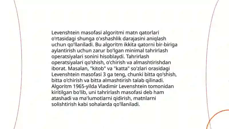 Edit Distance (Levenshtein distance) algoritmi 4