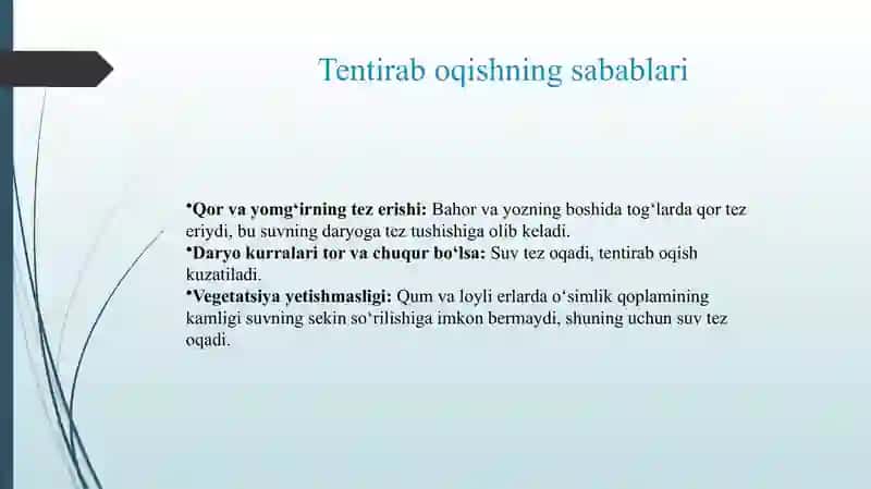 O'ZBEKISTONDA DARYOLARNING TENTIRAB OQISHI 4