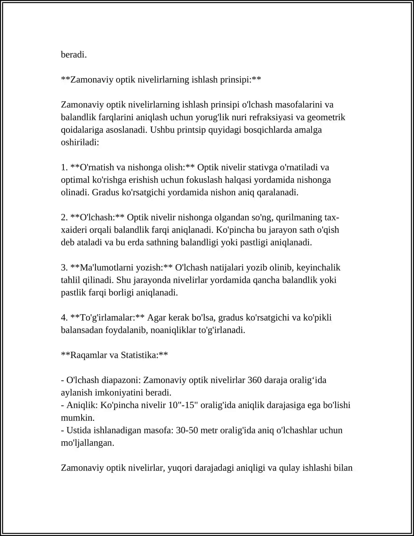 ZAMONAVIY NIVELIRLAR. NIVELIR REYKALARI 4