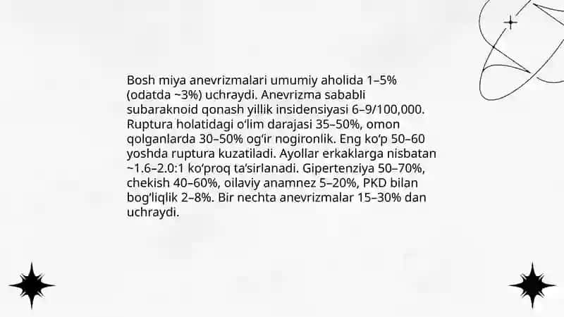 Bosh miya anevrizmalari 4