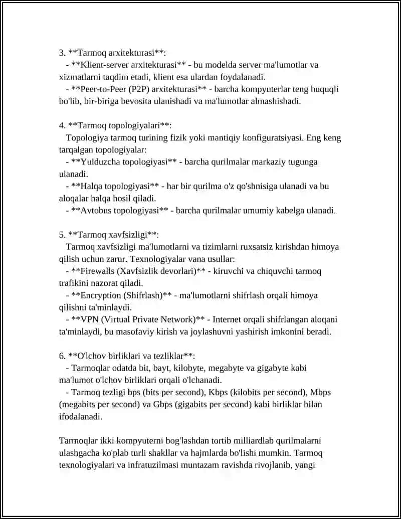 KAMPYUTER TARMOQLARI VA UNING TURLARI 4
