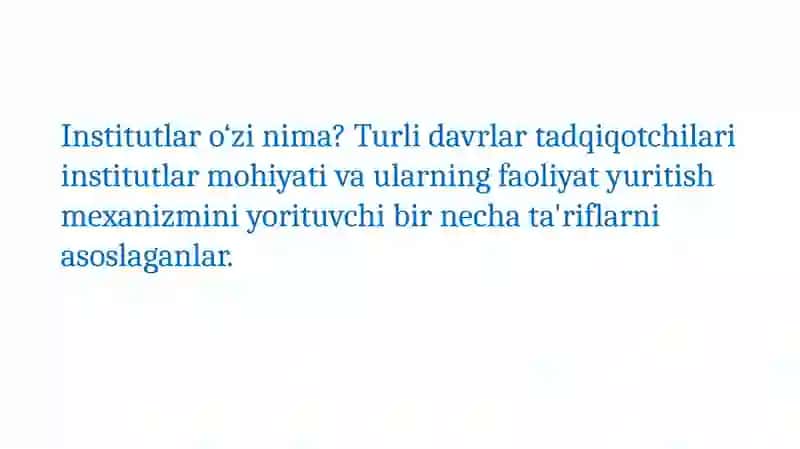 Institutlar va ularning jamiyat rivojlanishidagi roli 4