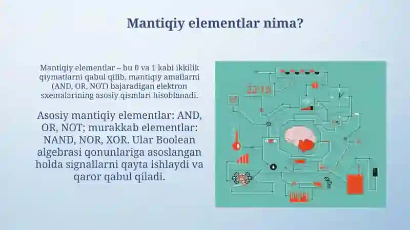 Mantiqiy elementlar va ularning analoglari (oʻxshashligi) 4
