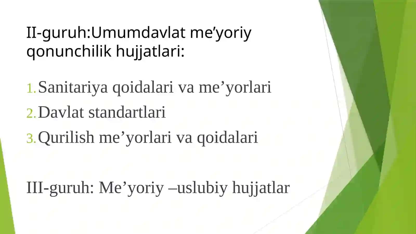 Ishlab chiqarish obyektlarida Davlat sanitariya nazorati 6-Amaliy mashg’ulot 4