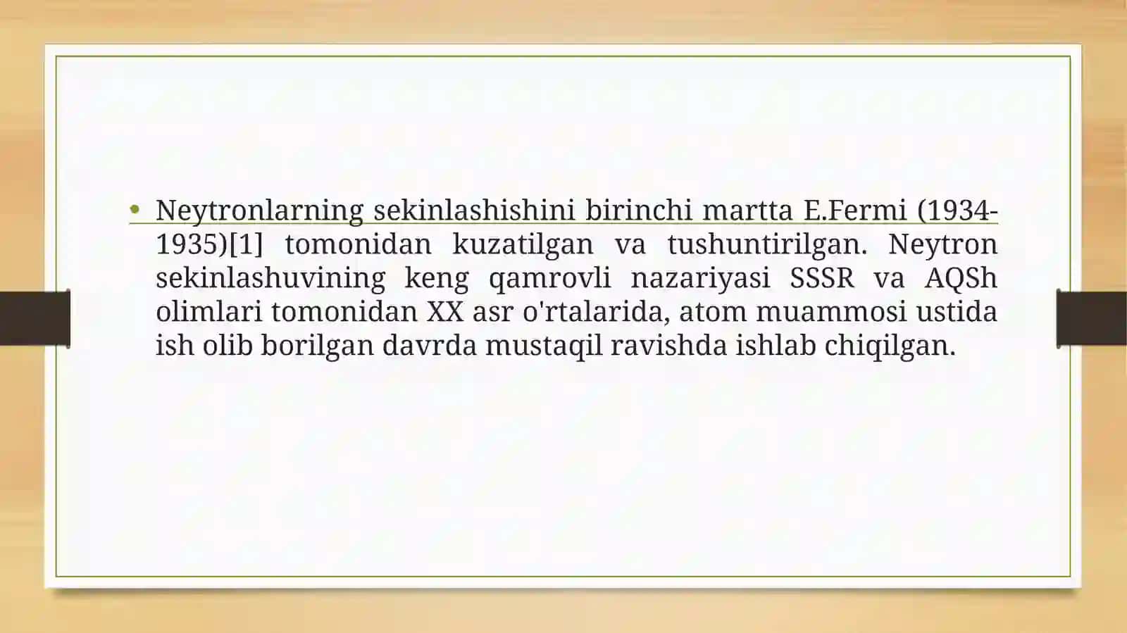 NEYTRON DIFFUZIYASI. NEYTRONLARNING QAYTISHI 4