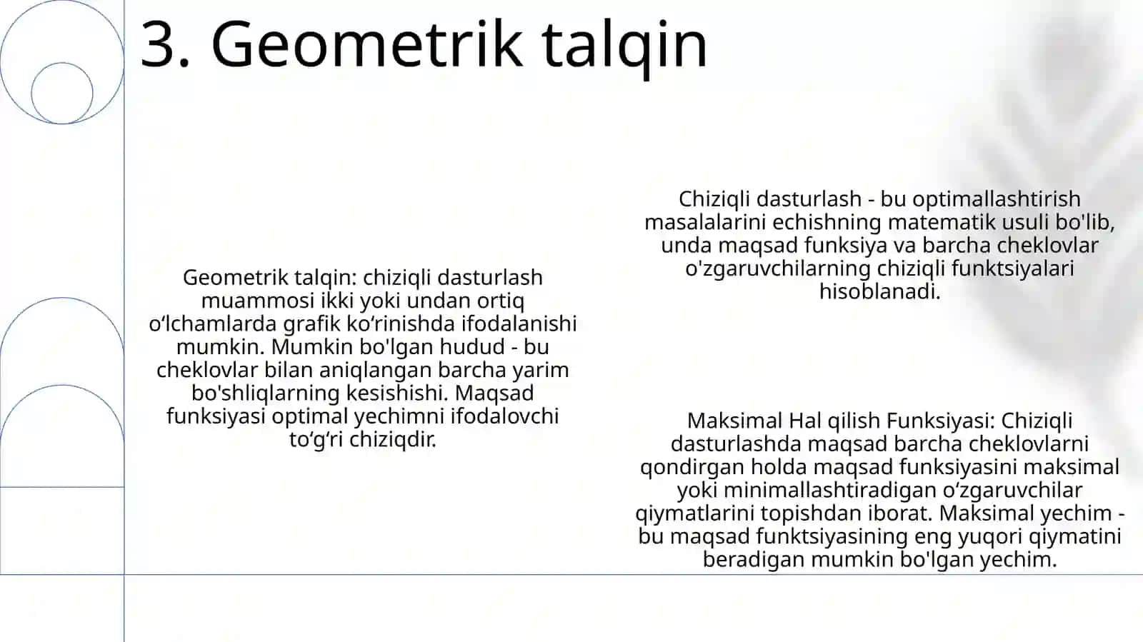 Chiziqli Qaror Qilish Funksiyasi 4