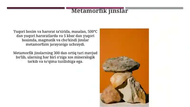 Metamorfik jinslarning tasnifi 4