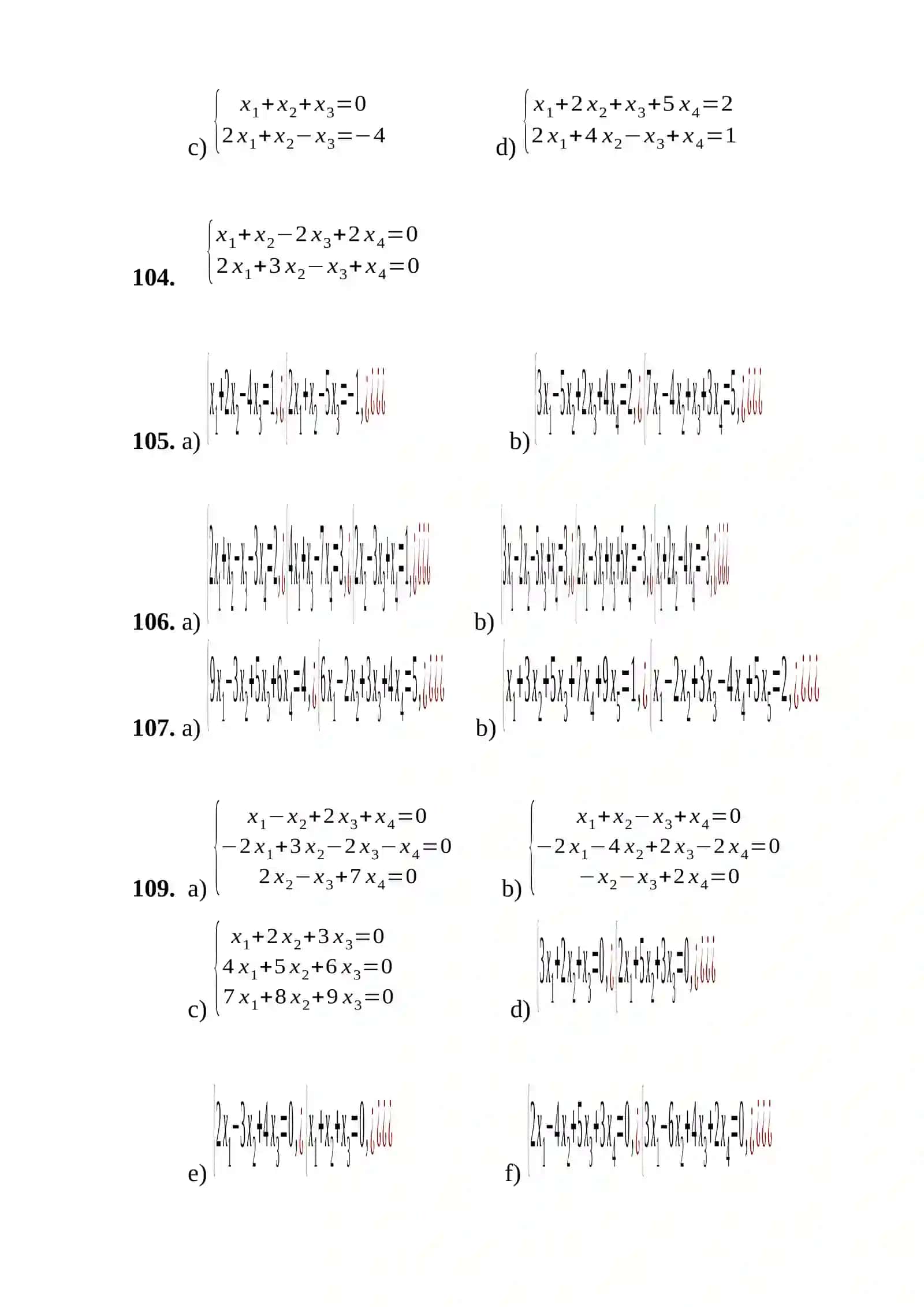 1-21 chiziqli tеnglamalar sistеmasini Gauss usuli bilan yеching 4