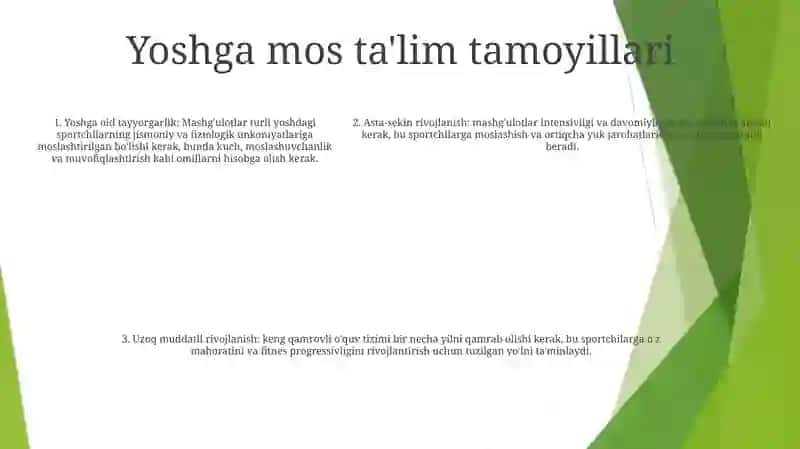 Sport MashgʻUlotining KoʻP Yillik Tizimi 4