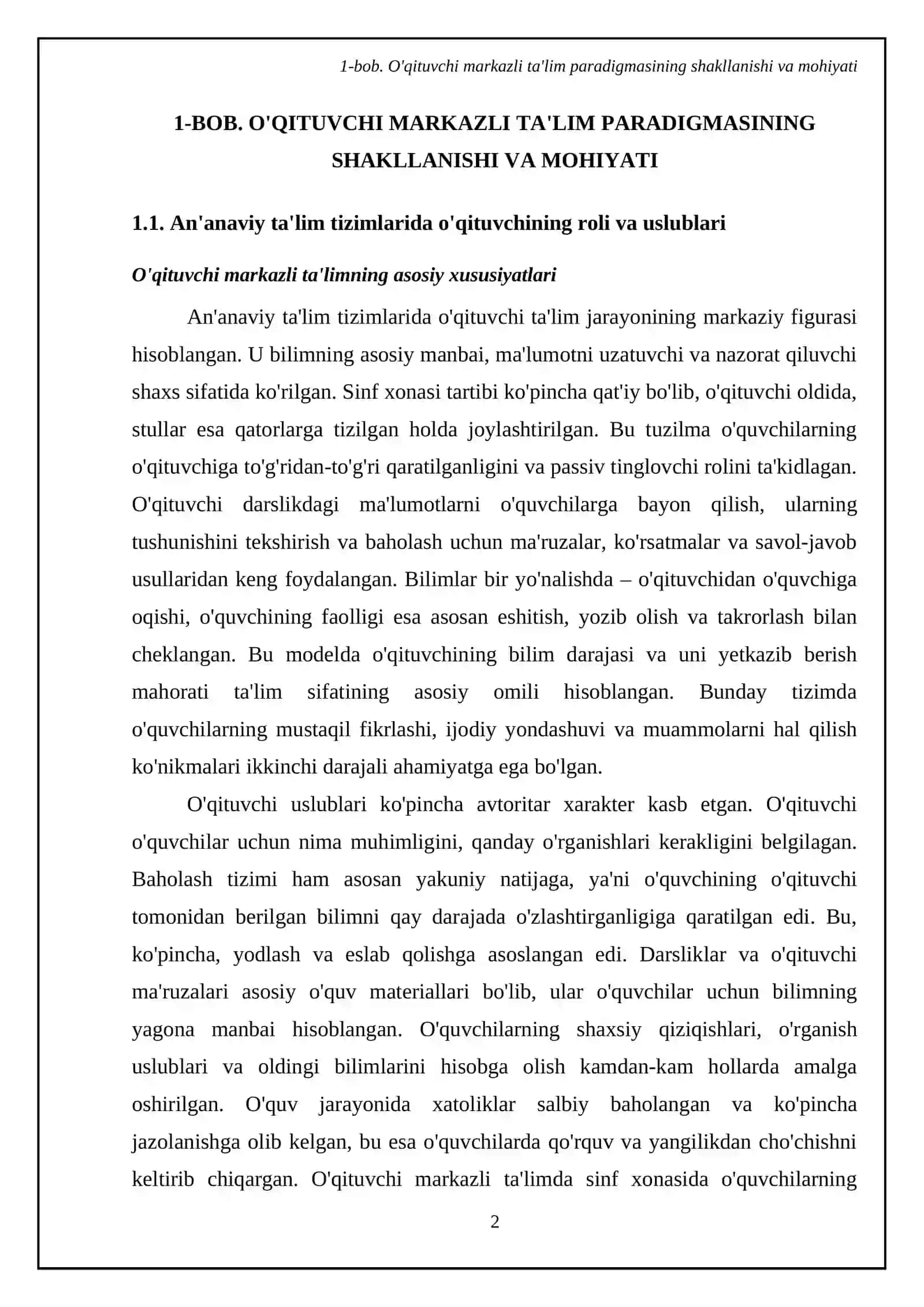 O'qituvchi markazli ta'lim paradigmasi 4