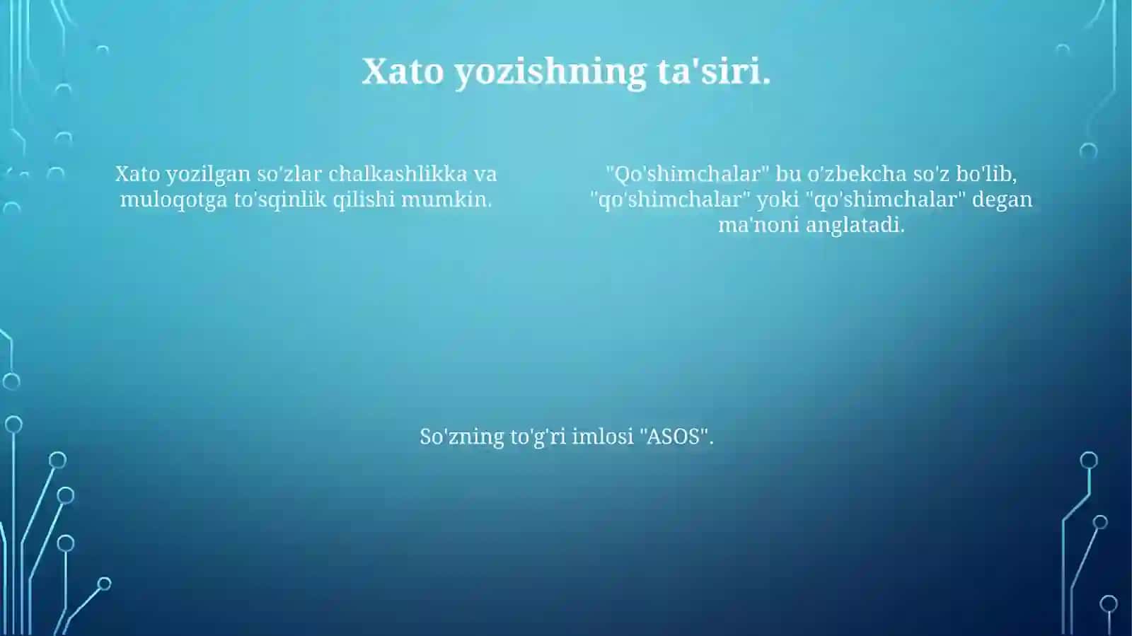 Asos va qo'shimchalar ilmi 4