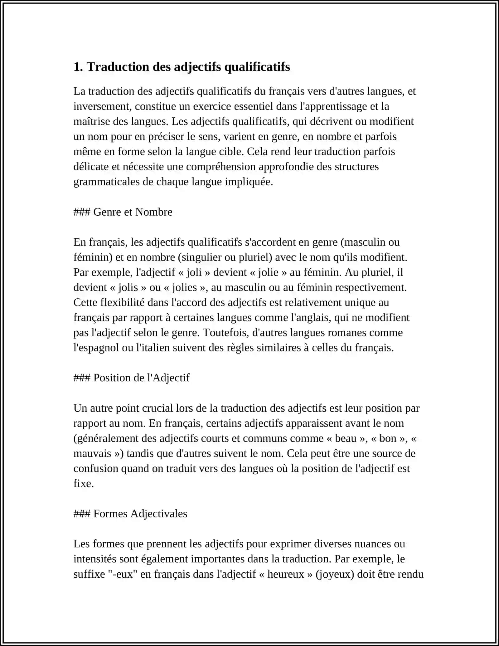 TRADUCTION D'ADJECTIF 4