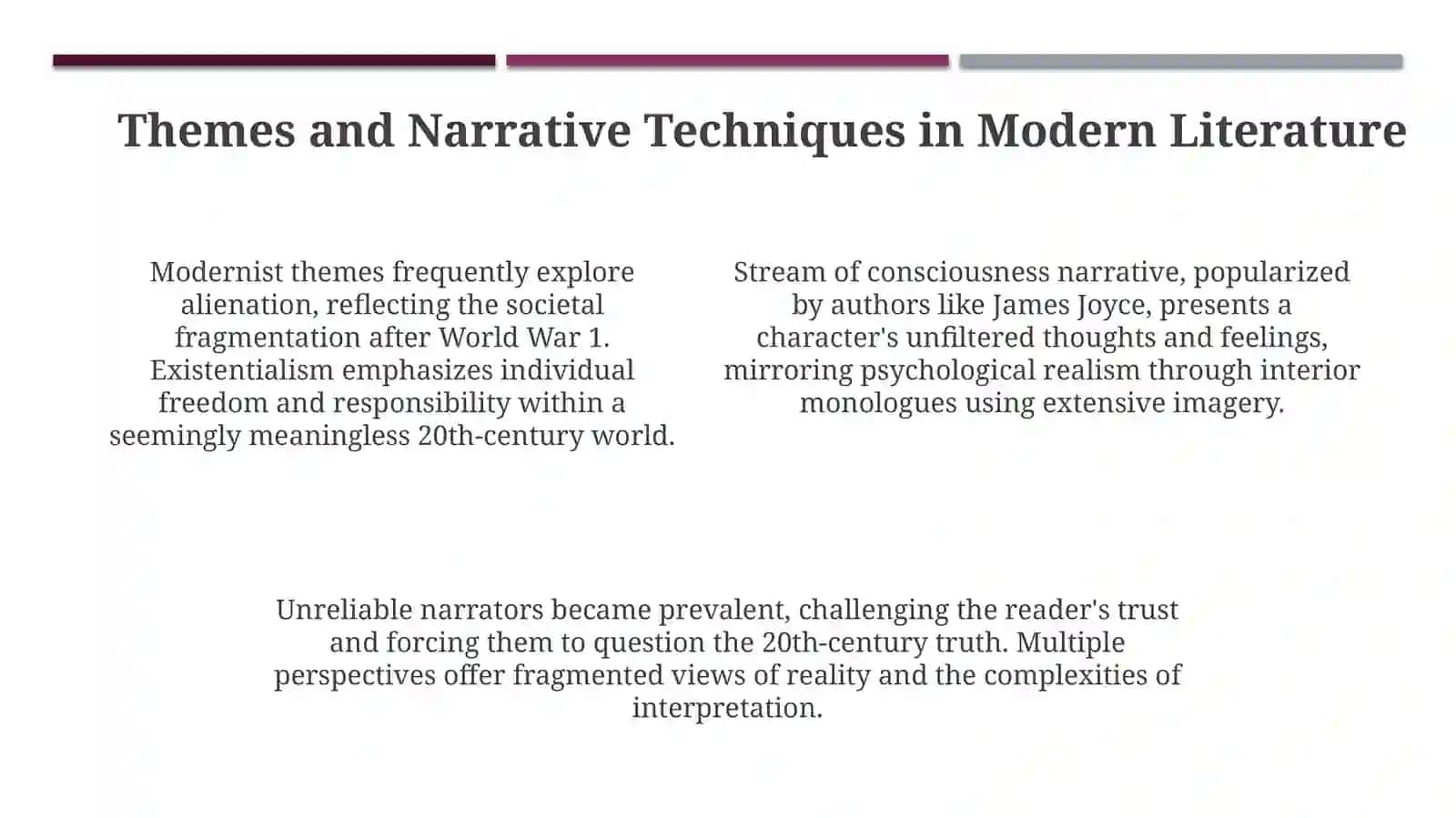 "Defining the Modern Novel: Characteristics and Context" 4