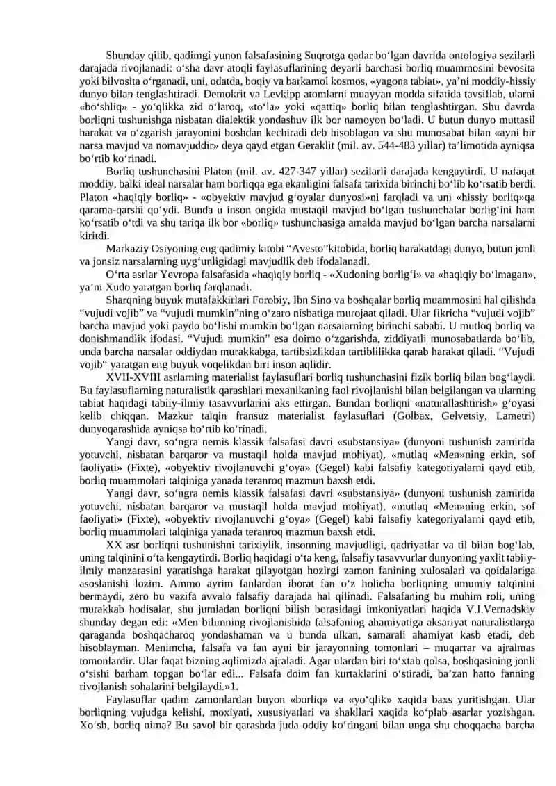 Borliq falsafasi (Ontologiya) 4