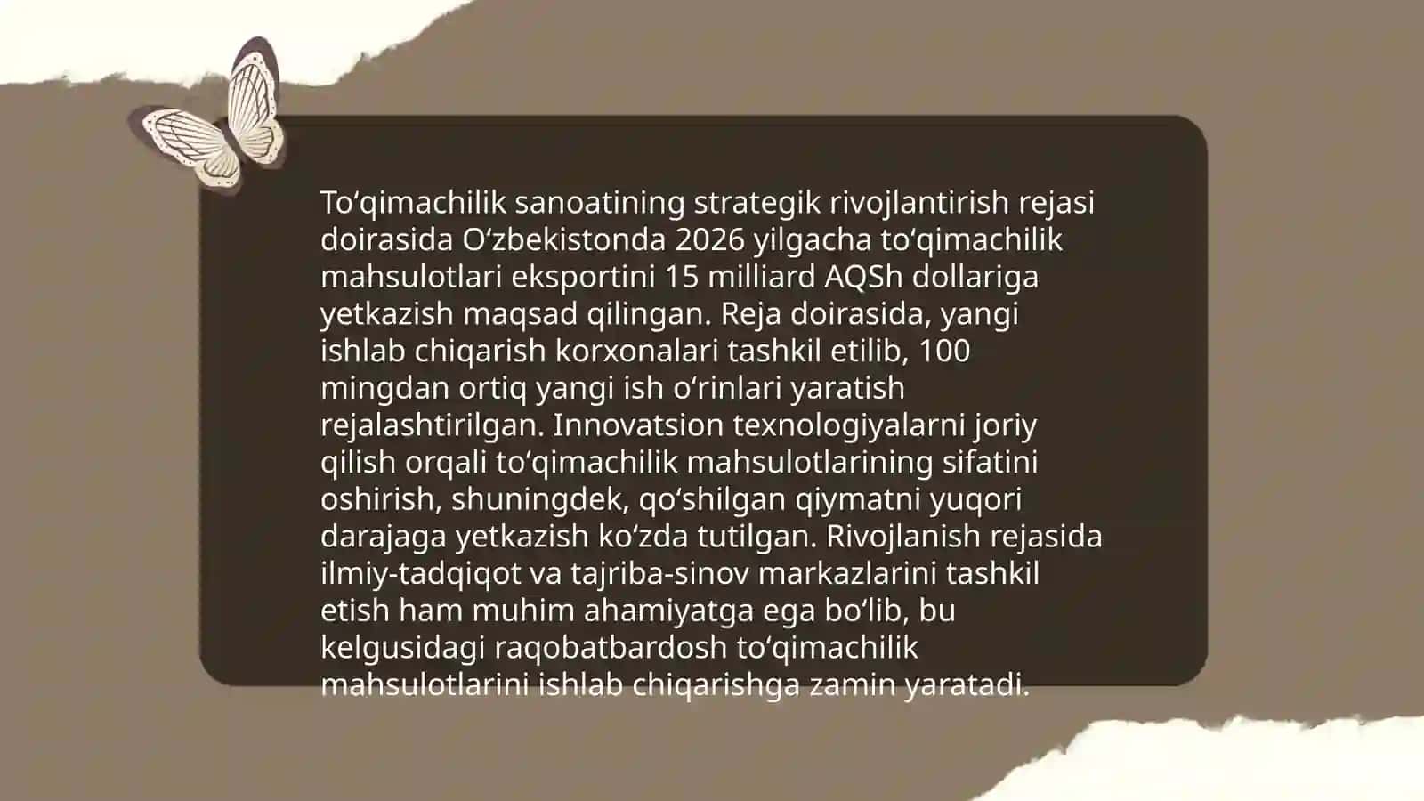 Oʻzbekistonda toʻqimachilik sanoati tarixi 4