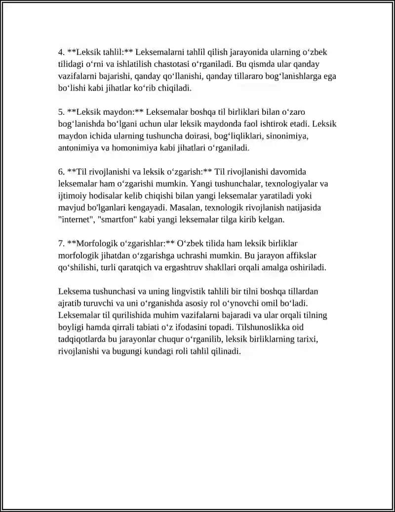 LEKSEMANING SEMANTIK TABIATI: LEKSEMA, SEMEMA VA SEMA 4