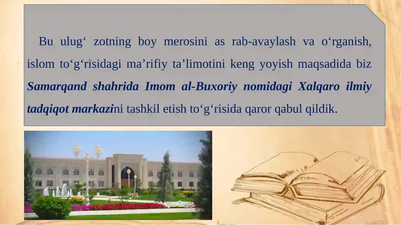 9-sinf Adabiyot fanidan Imom al-Buxoriy hayoti va ijodi dars ishlanma 4