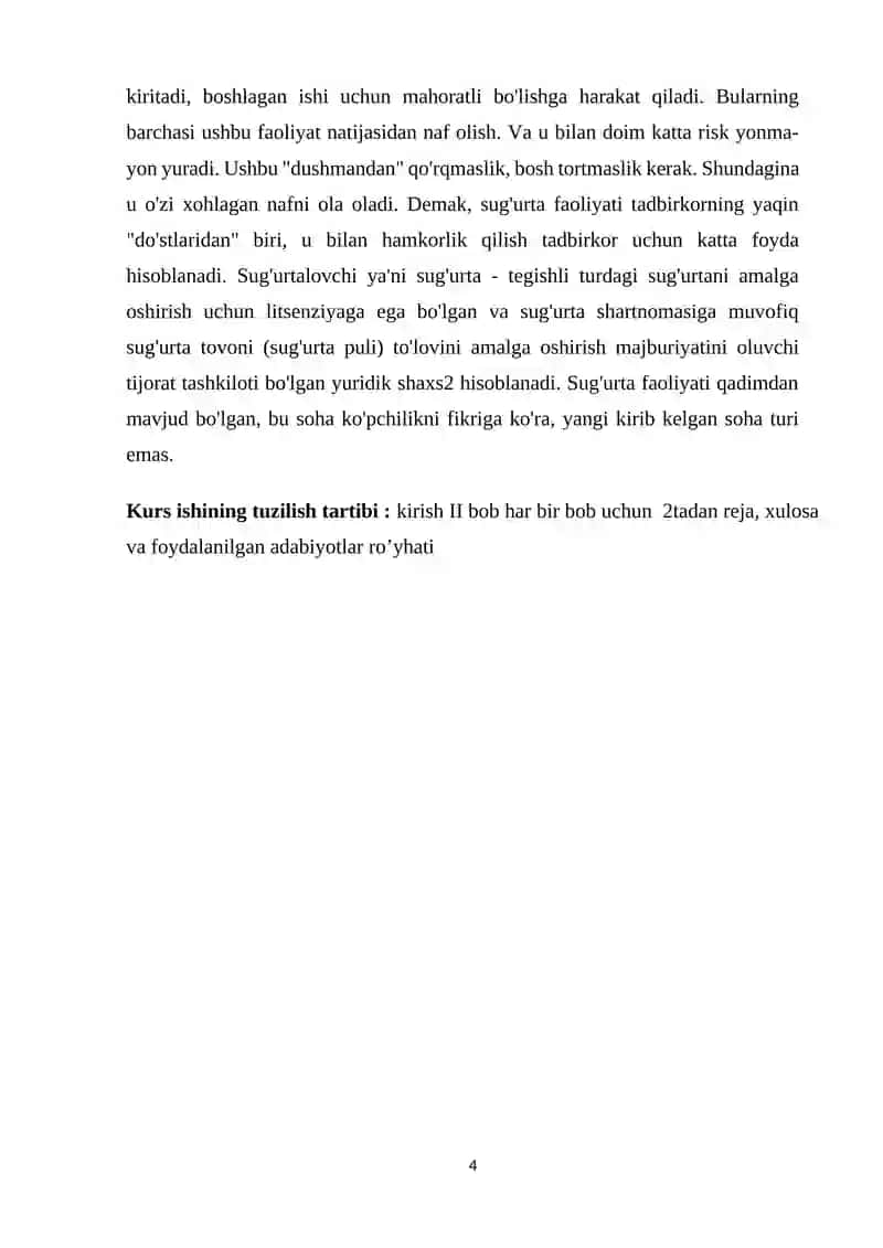 Tavakkalchilikni pasaytirishda sug’urtaning ahamiyati 4