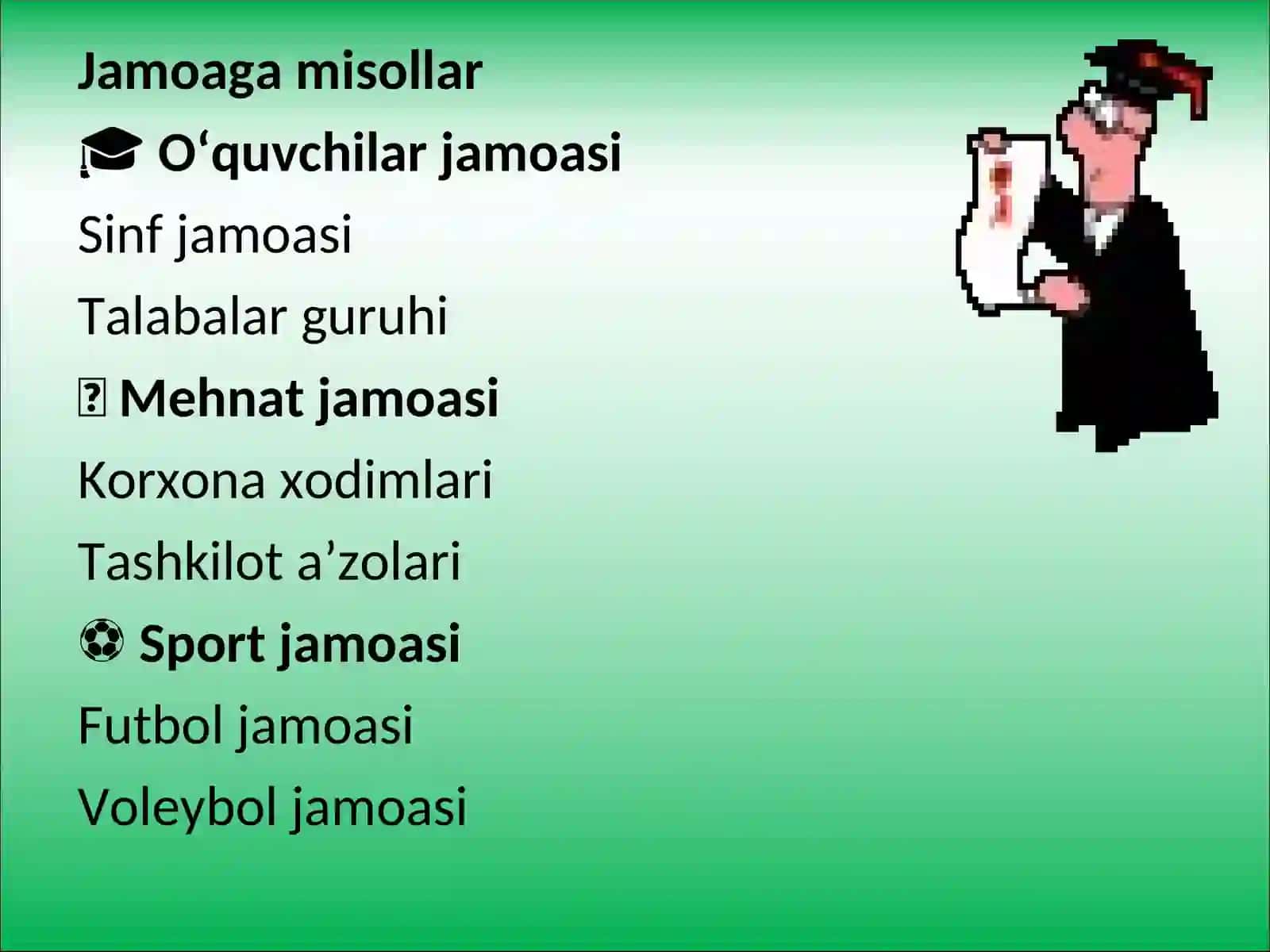Jamoaga misollar 4