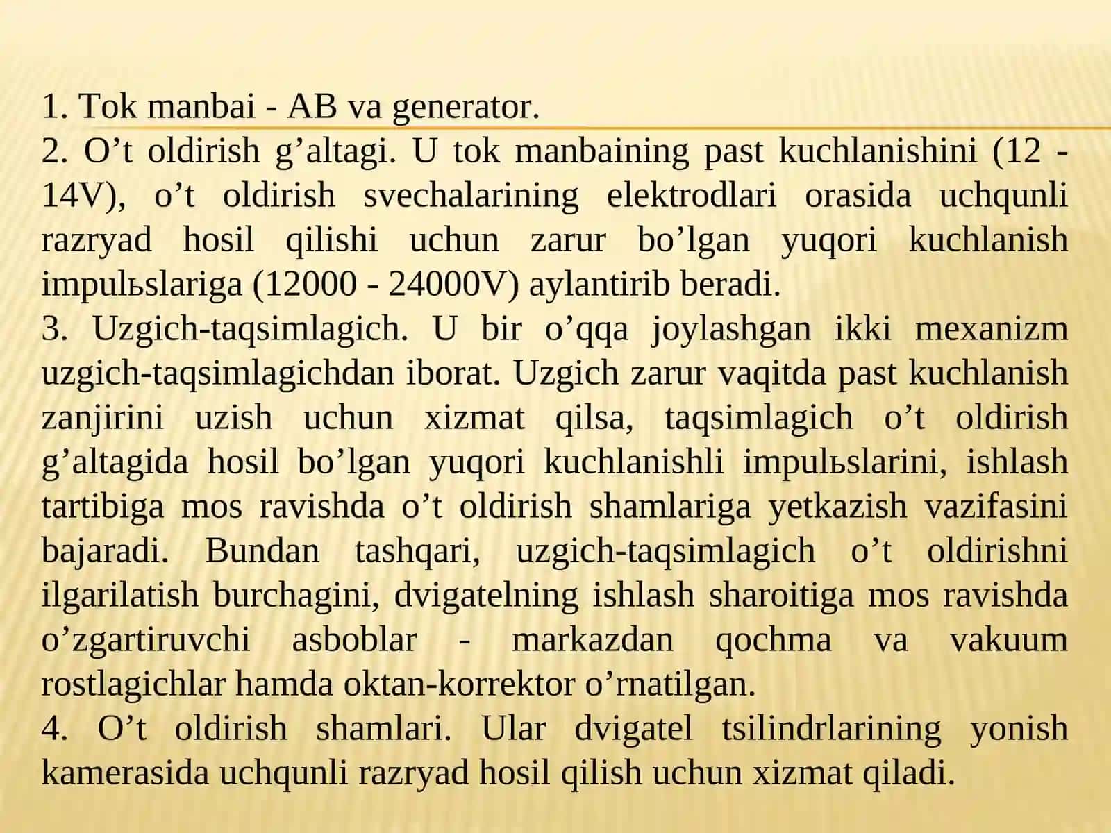 O‘t oldirish tizimlari 4