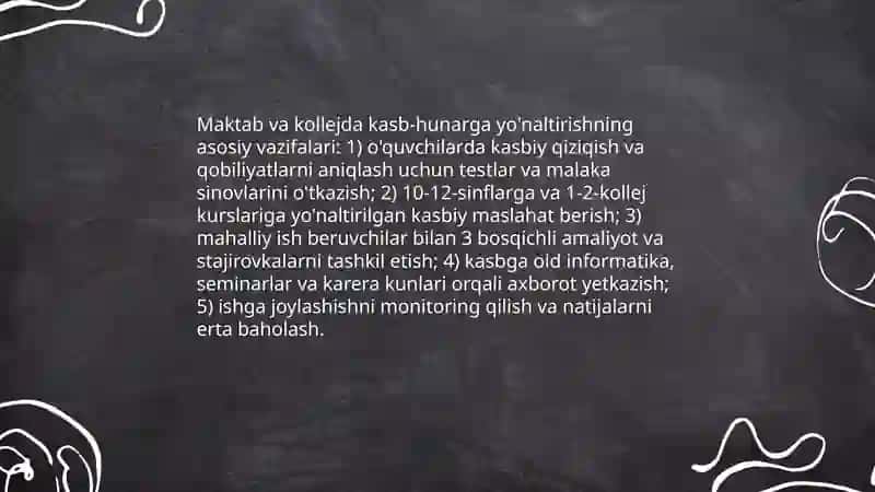 Kasb-hunarga yŏnaltirish ishining yŏnalishlari 4