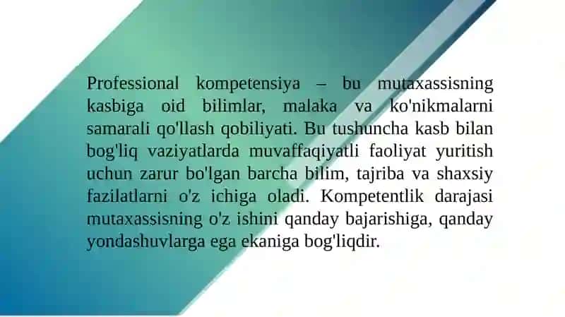 Professional kompetentsiyaning nazariy asoslari 4