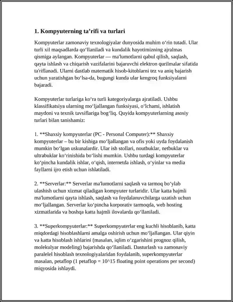 KOMPYUTER ICHKI VA TASHQI QURILMALARI. KOMPYUTERNING ISHLASH PRINSIPI VA TASHKIL ETUVCHILARI 4