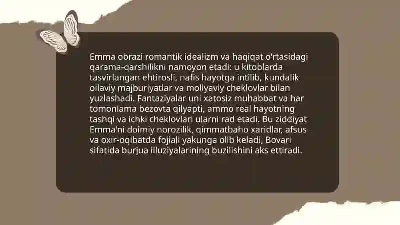 Emma Bovariyning psixologik tasviri va talqini 4