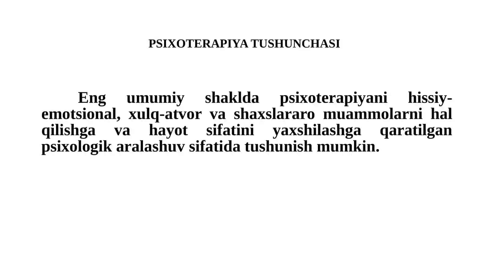 Psixoterapiya faniga kirish 4