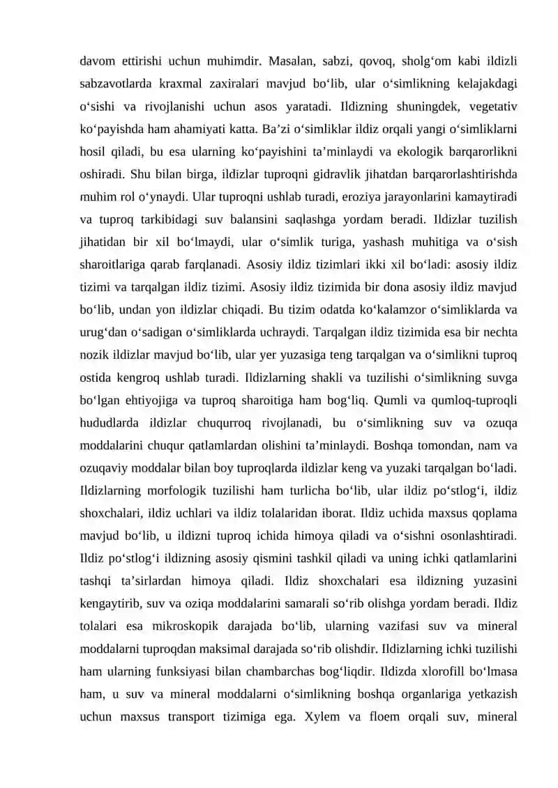 Ildiz va uning vazifalari 4