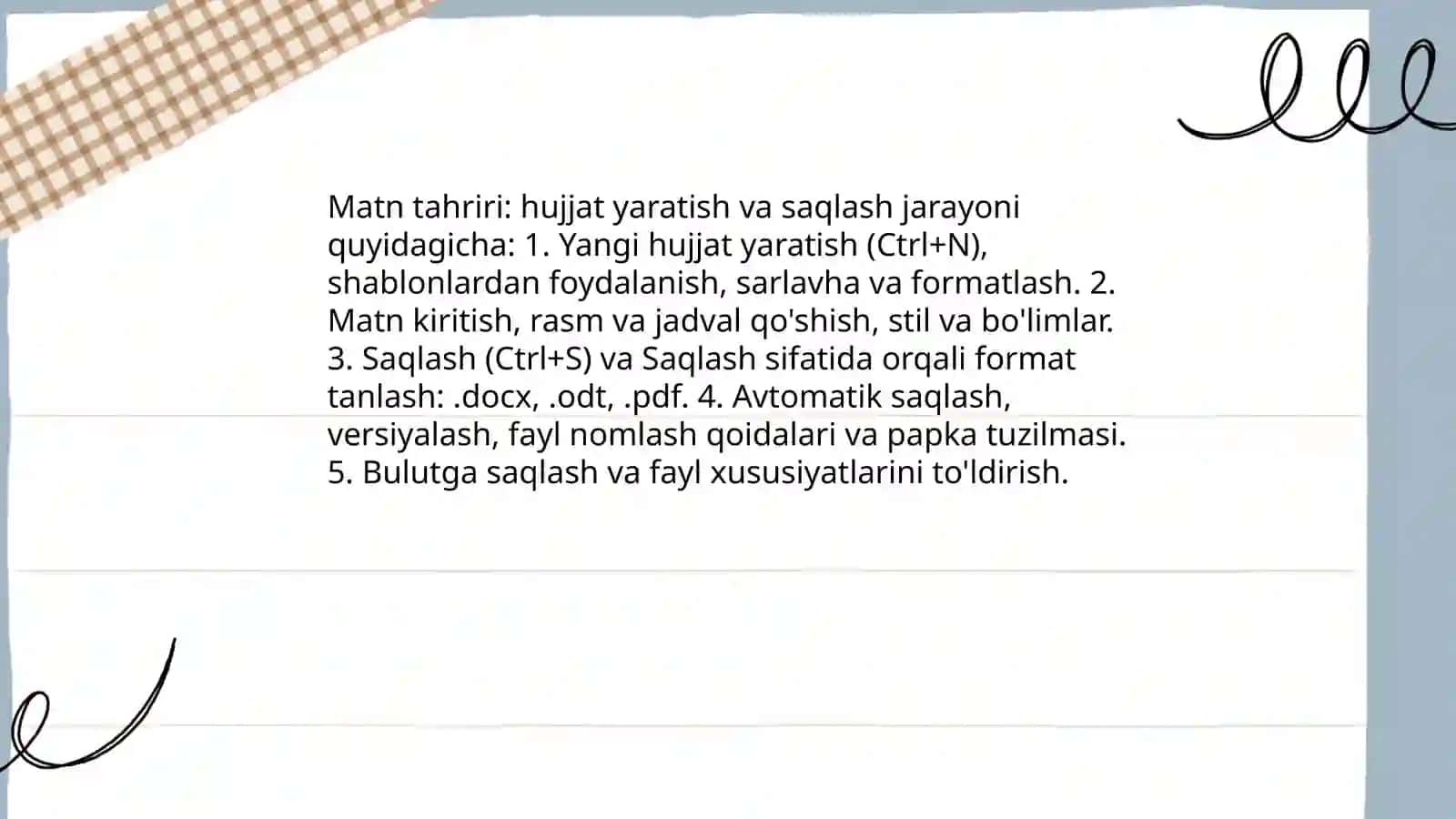 Ofis dasturlari (matn tahrirlari elektron jadval) 4